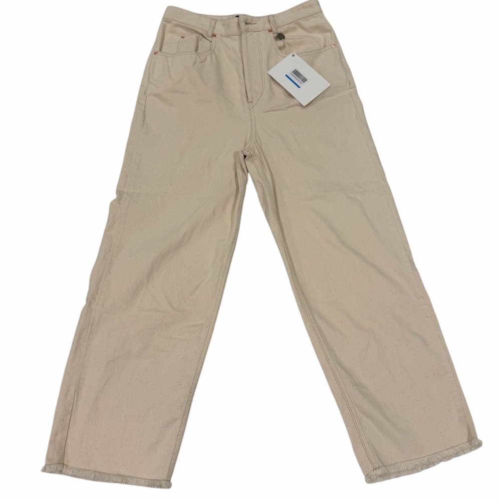 Isabel Marant Natural Beige High-Waist Wide Leg Jeans